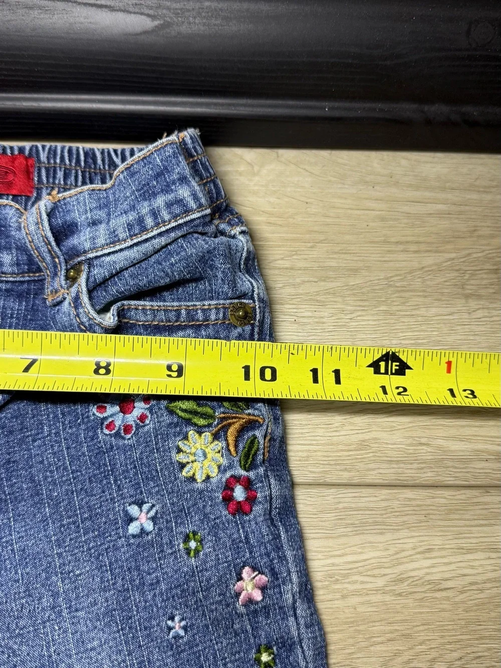 Y2K 2000s Toddlers Embroidered Floral & Patterned Flared Jeans